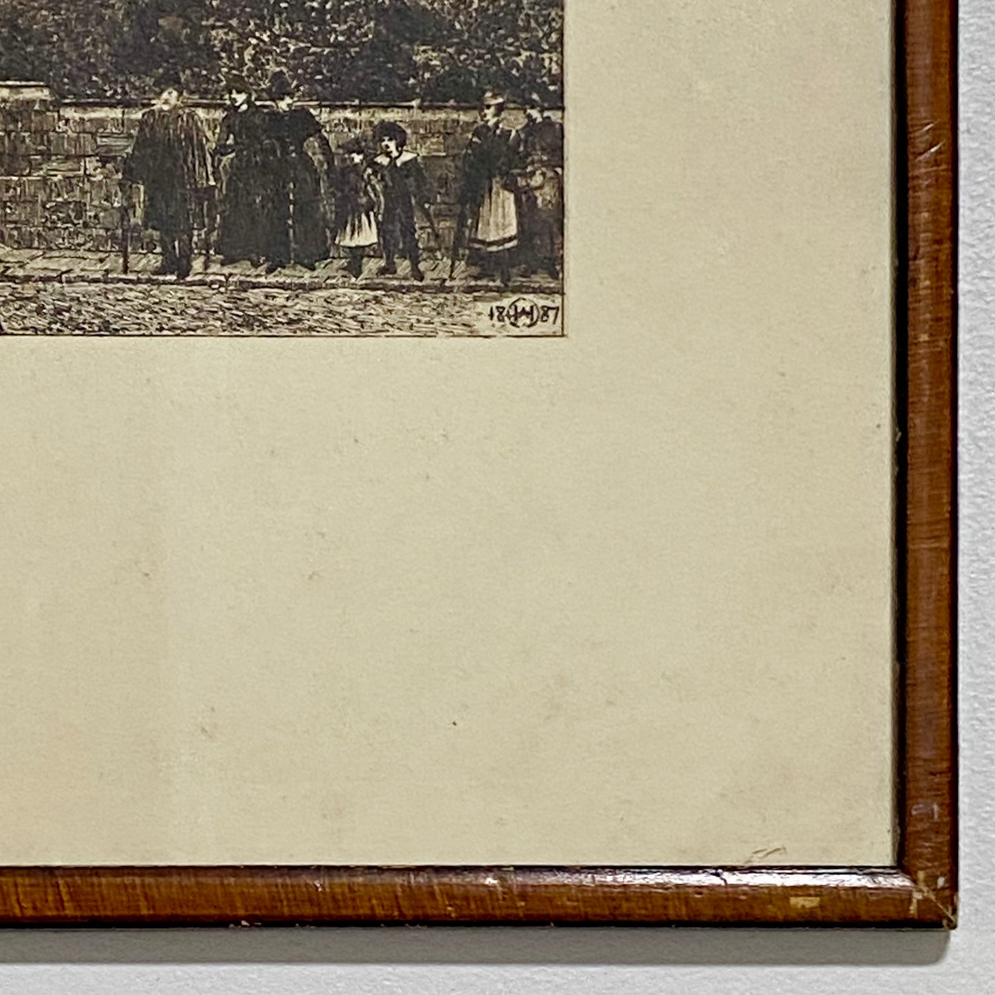 Antique The Round Tower Windsor Castle 1887 Etching By Axel Herman Haig Framed