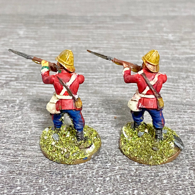 2x 28mm 24th Regt Of Foot Painted Plastic Miniatures Figs Zulu 1879 Wargames #25