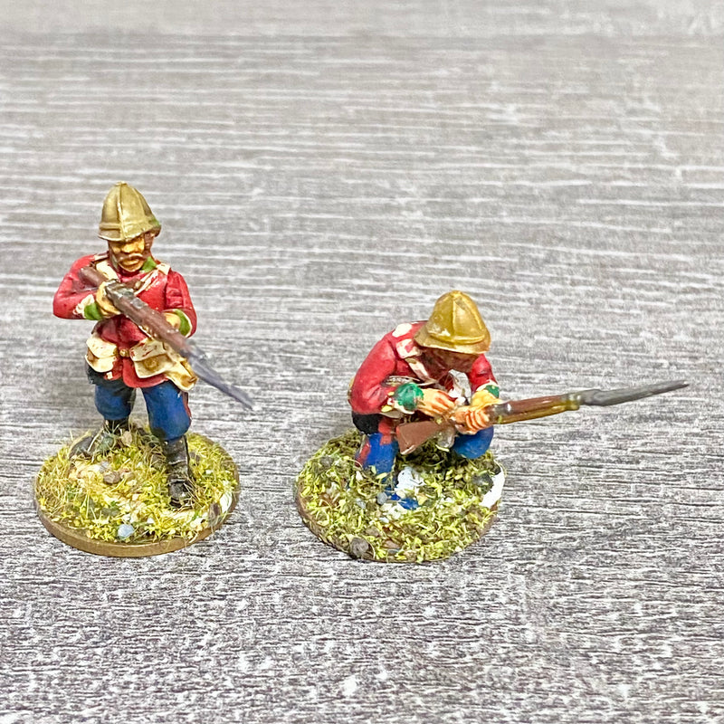 2x 28mm 24th Regt Of Foot Painted Plastic Miniatures Figs Zulu 1879 Wargames #26