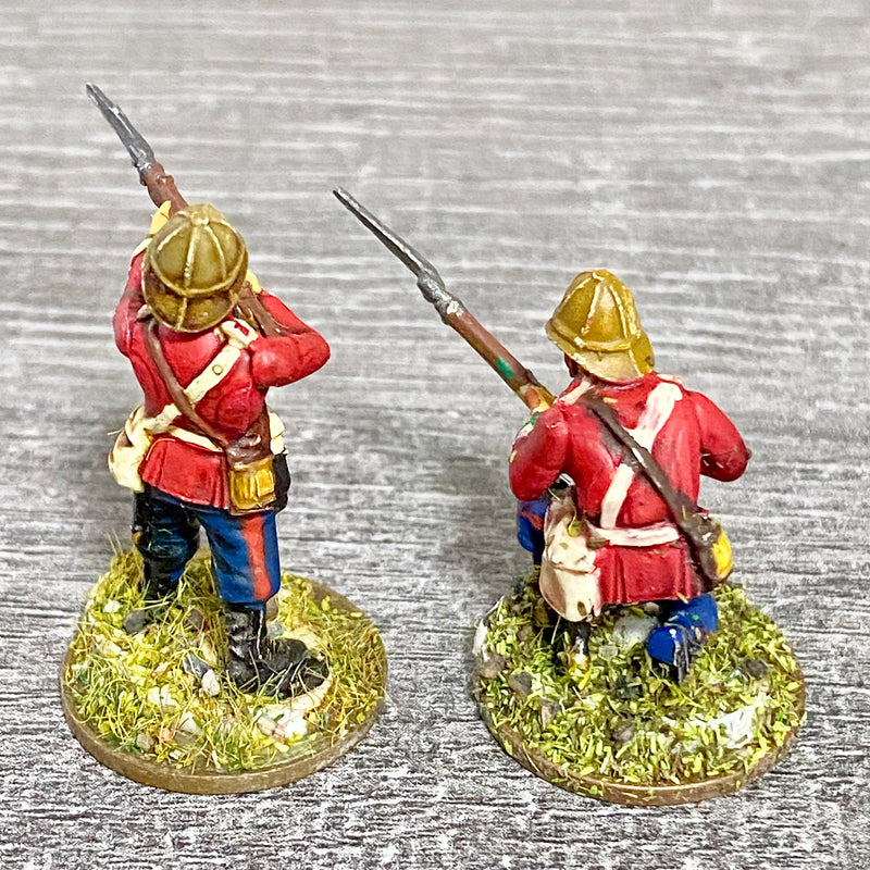 2x 28mm 24th Regt Of Foot Painted Plastic Miniatures Figs Zulu 1879 Wargames #26