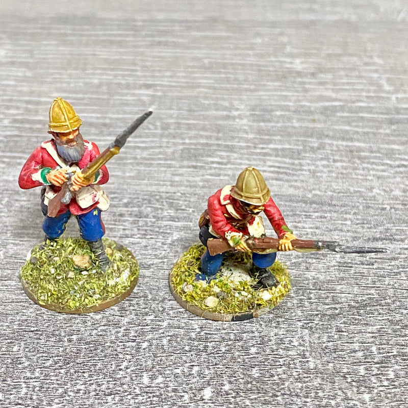 2x 28mm 24th Regt Of Foot Painted Plastic Miniatures Figs Zulu 1879 Wargames #27