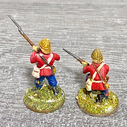 2x 28mm 24th Regt Of Foot Painted Plastic Miniatures Figs Zulu 1879 Wargames #27