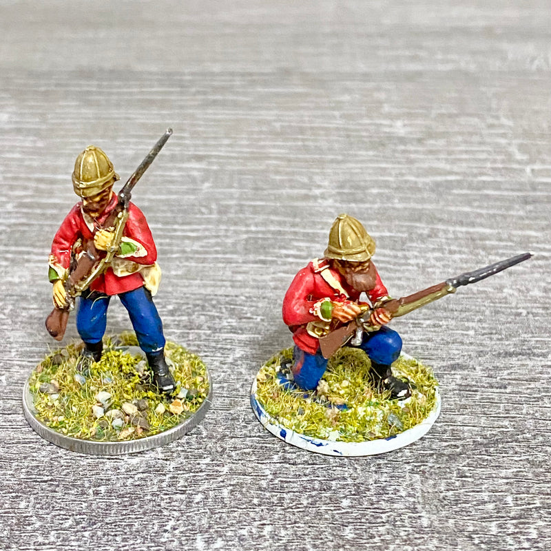 2x 28mm 24th Regt Of Foot Painted Plastic Miniatures Figs Zulu 1879 Wargames #29