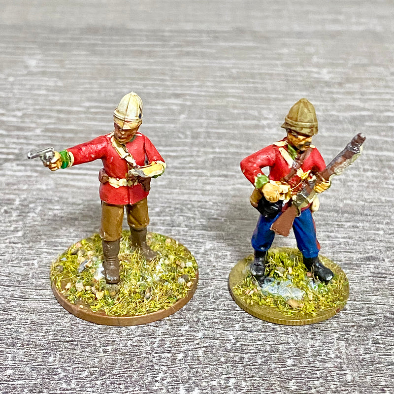 2x 28mm 24th Regt Of Foot Painted Plastic Miniatures Figs Zulu 1879 Wargames #30