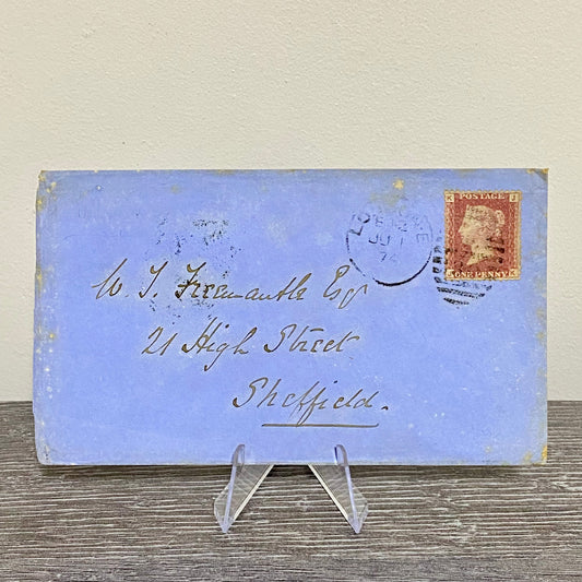 1874 GB Penny Red Brown Cover From London Stamped Postal Envelope 1 July Rare