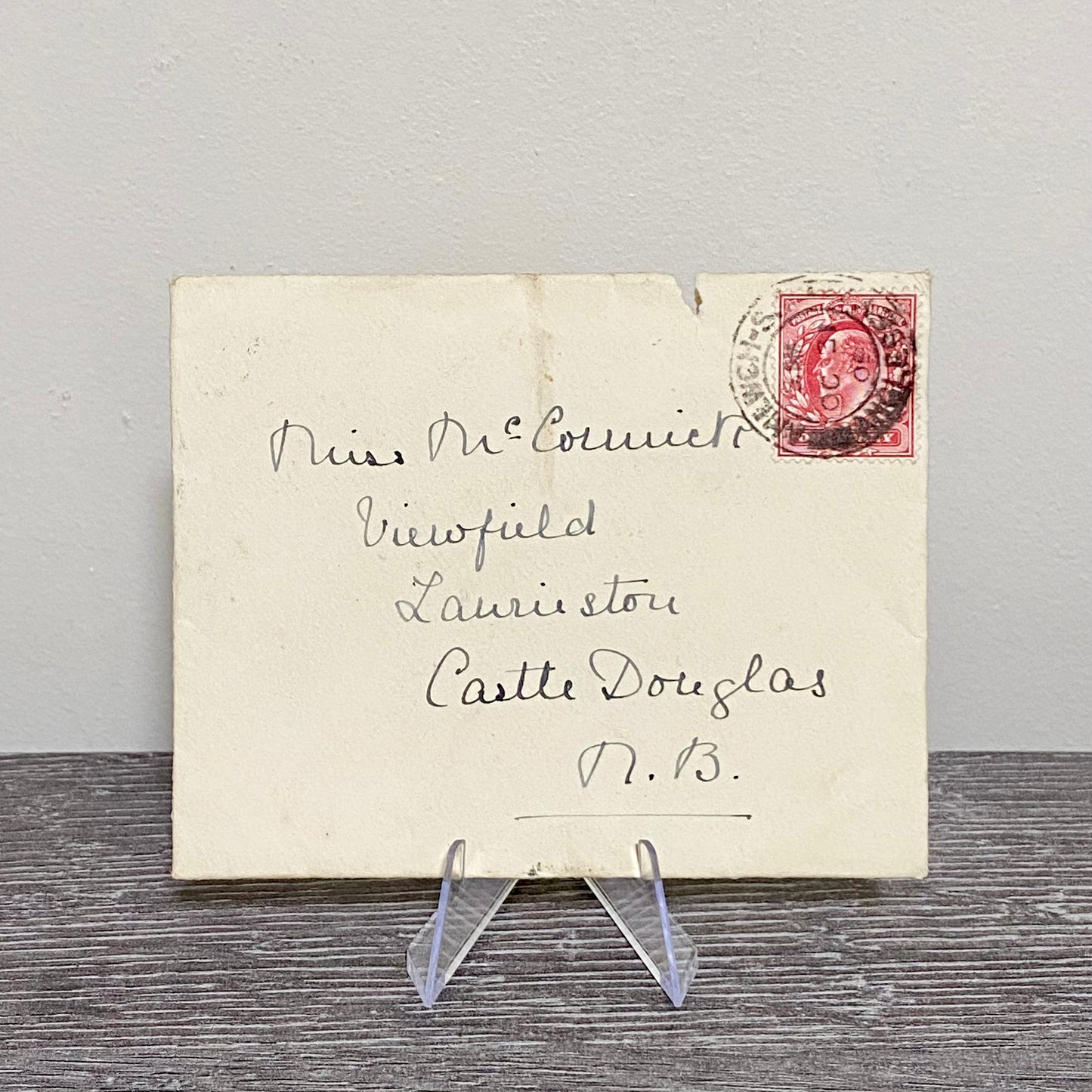 1909 GB King George VII 1d Stamped Envelope Cover Castle Douglas Scot 1 Nov Rare