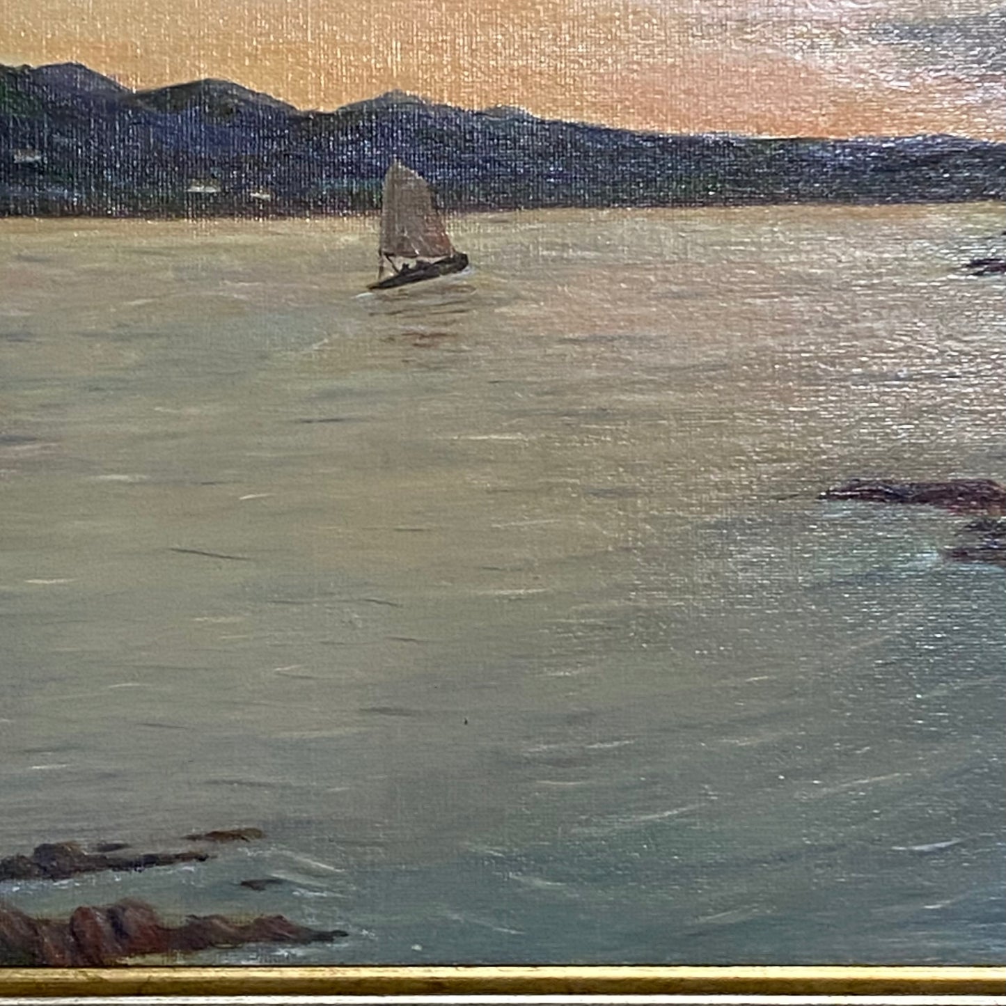 Vintage Seascape Boat Oil On Board Painting Signed Martina J O’Donoghue Framed