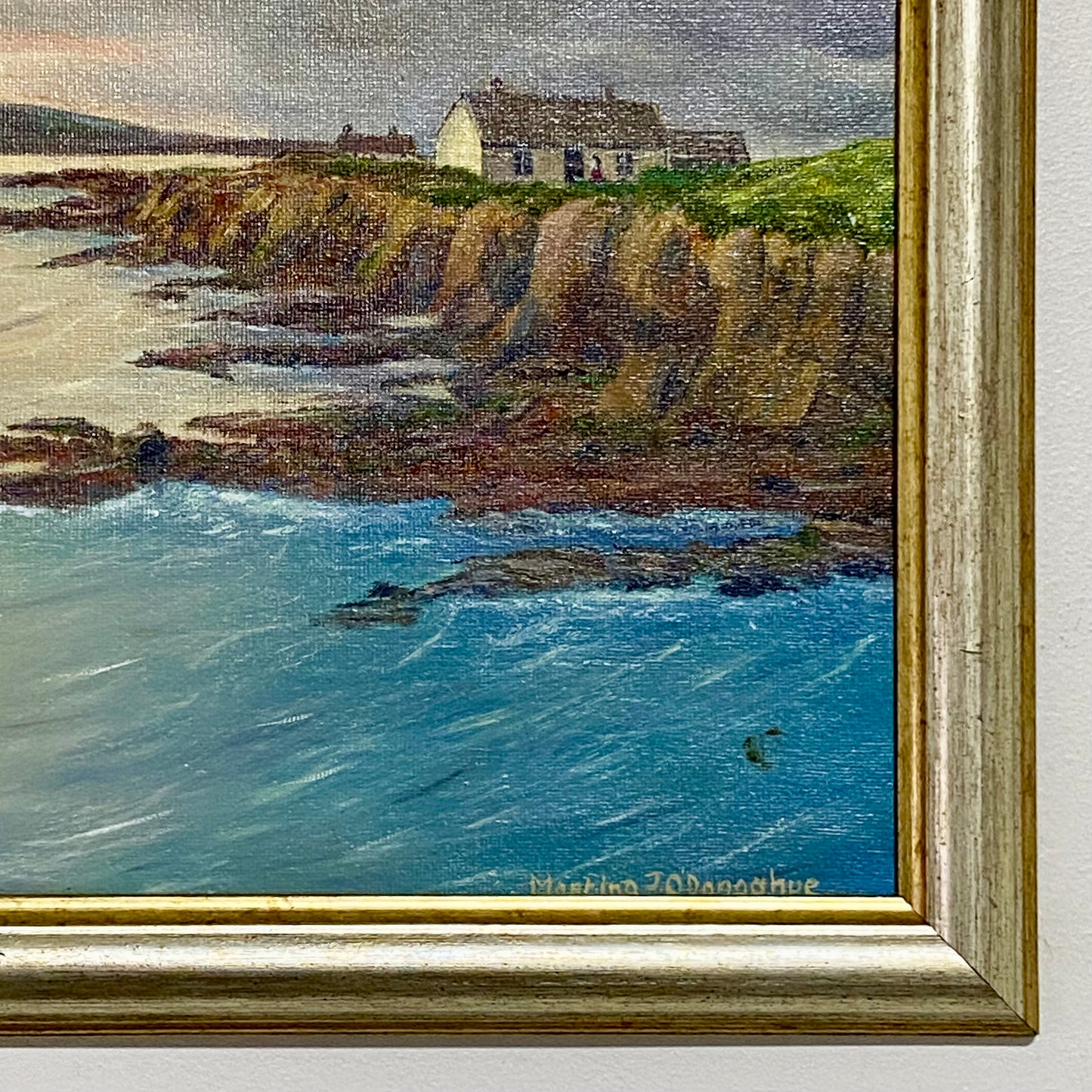 Vintage Seascape Boat Oil On Board Painting Signed Martina J O’Donoghue Framed