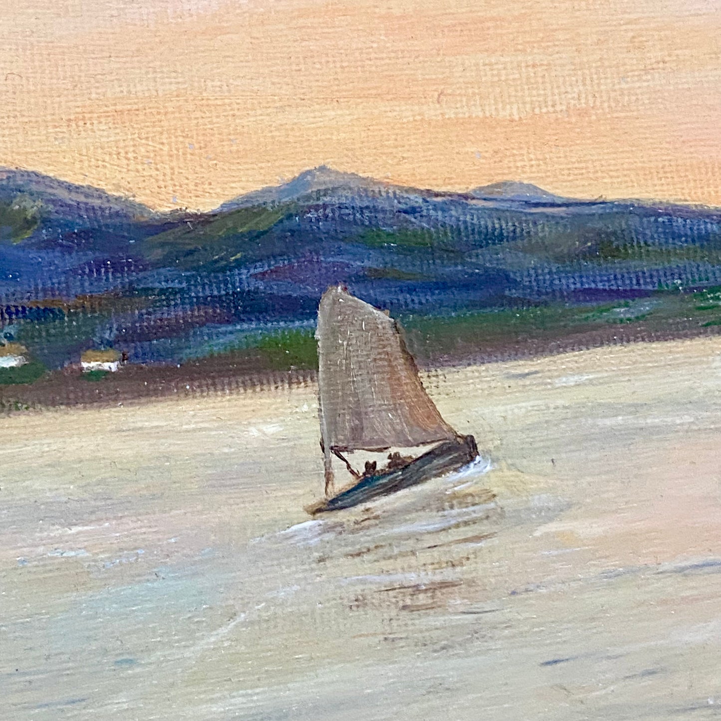 Vintage Seascape Boat Oil On Board Painting Signed Martina J O’Donoghue Framed