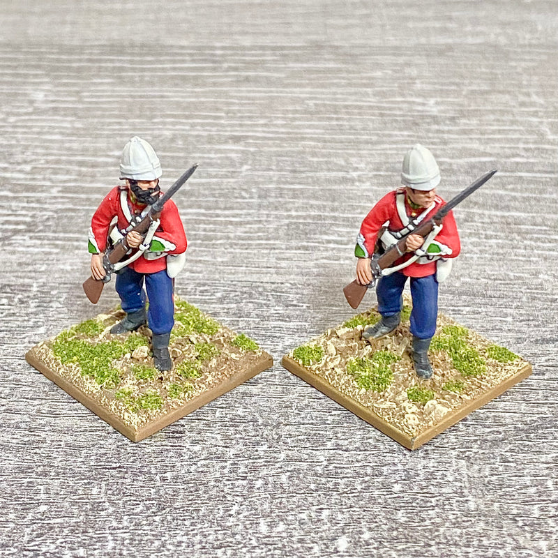2x 28mm 24th Regt Of Foot Painted Plastic Miniatures Zulu 1879 Warlord Games #23