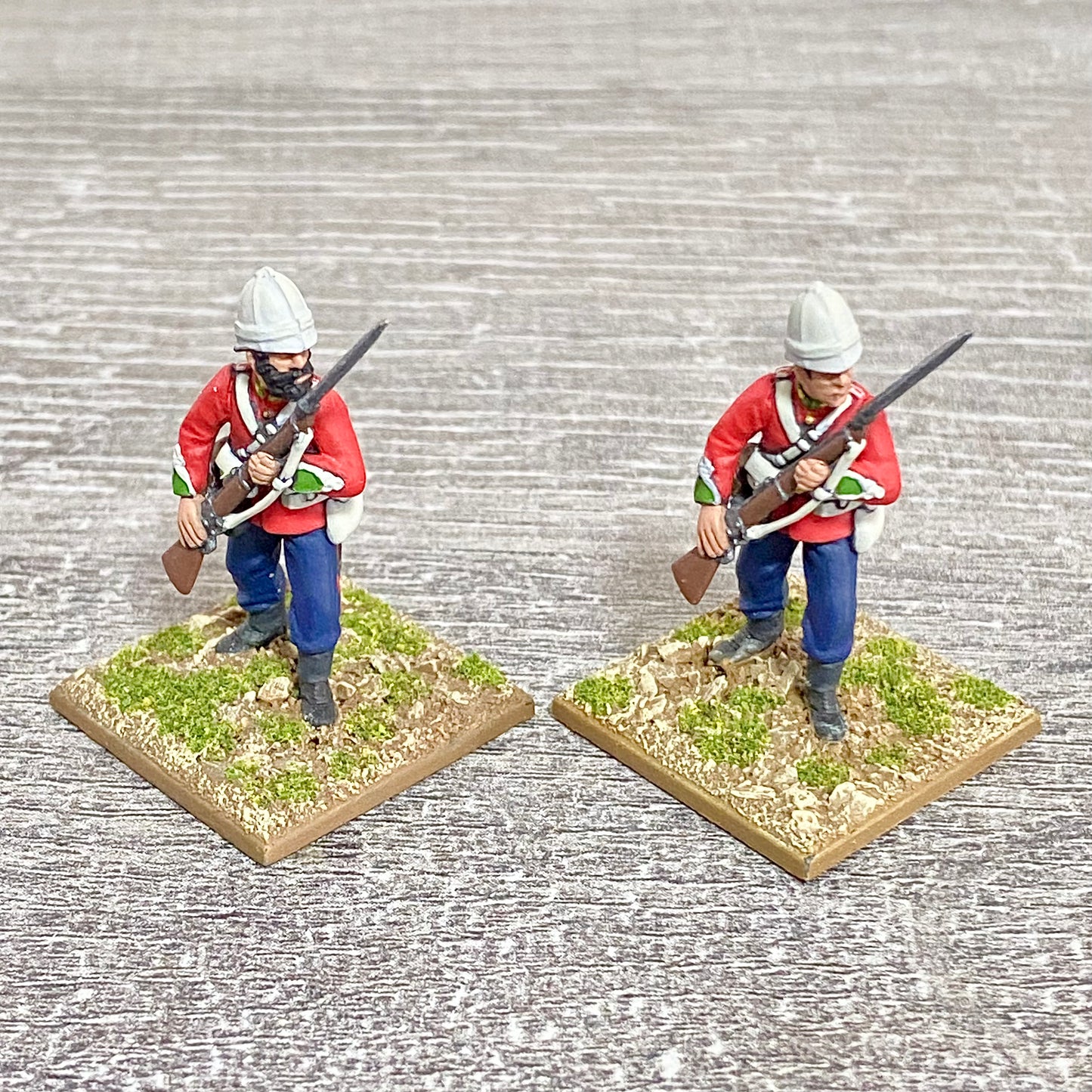 2x 28mm 24th Regt Of Foot Painted Plastic Miniatures Zulu 1879 Warlord Games #23