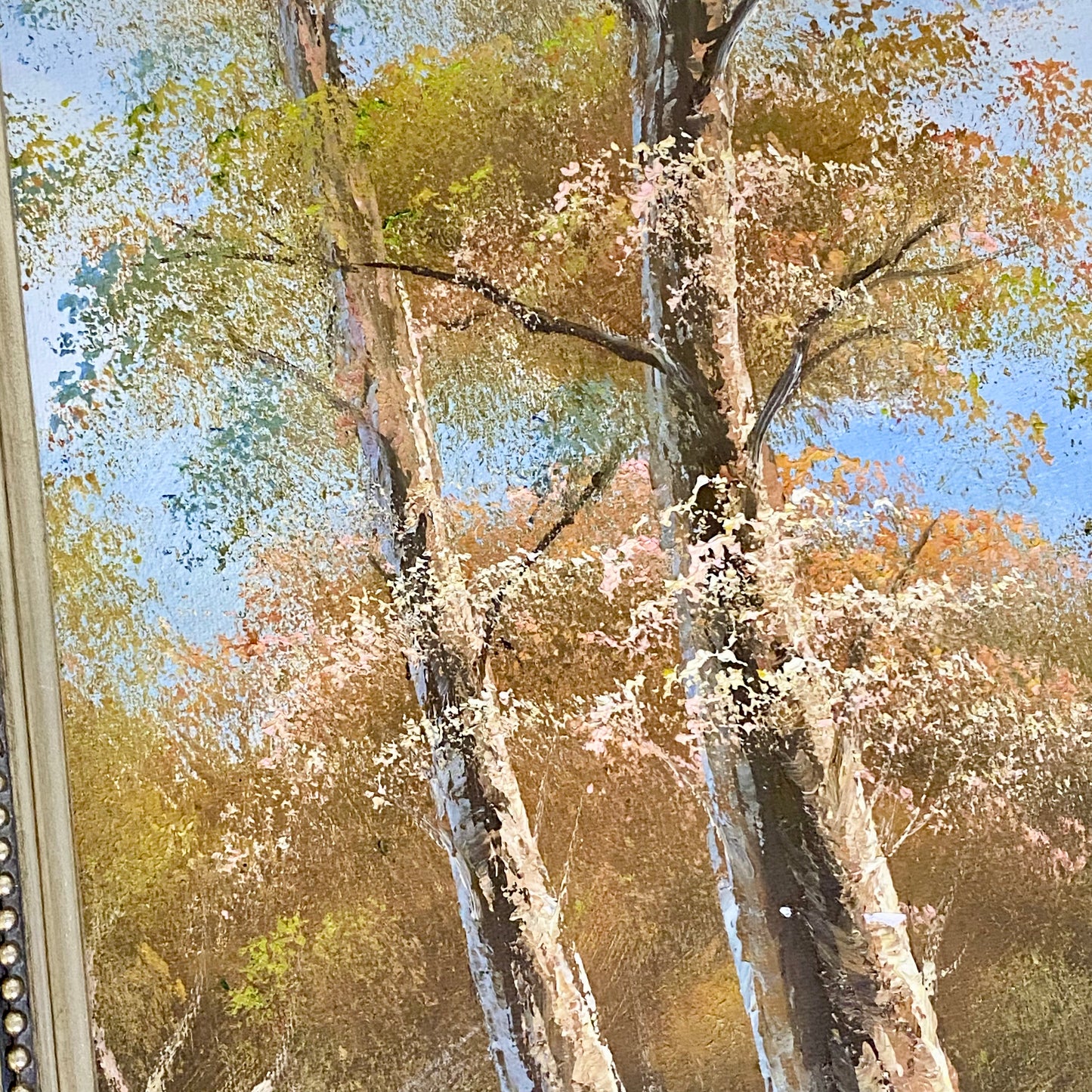 Vintage Scenic Mountain & Waterfall Scene Oil On Board Signed Hanson Gilt Framed