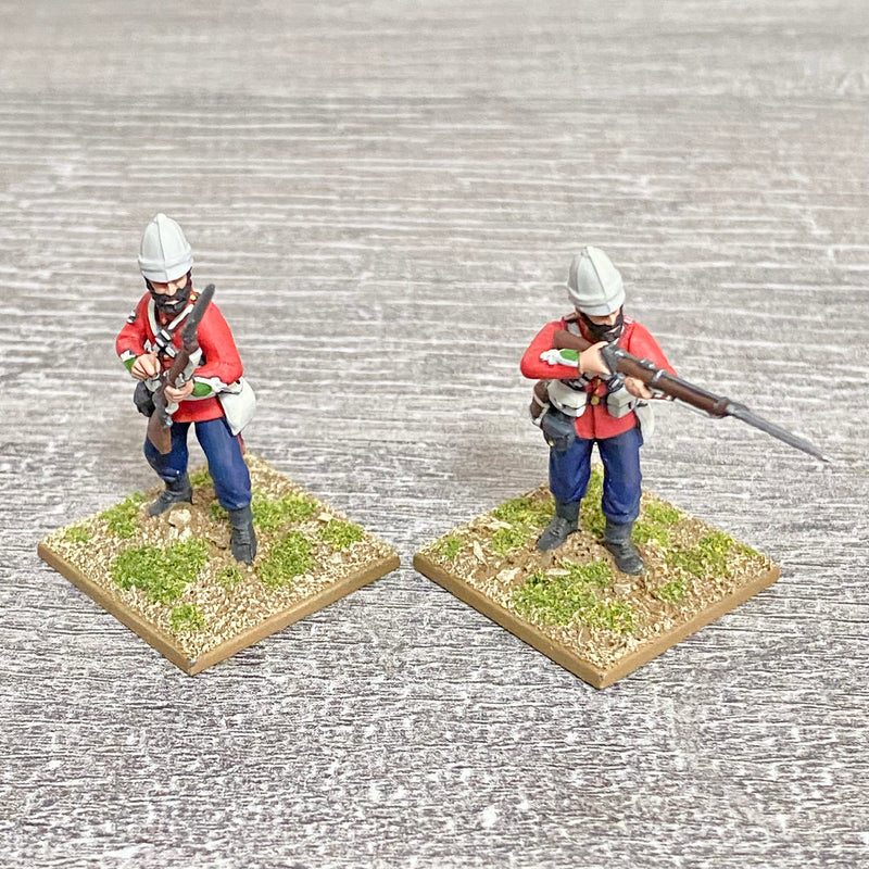 2x 28mm 24th Regt Of Foot Painted Plastic Miniatures Zulu 1879 Warlord Games #25