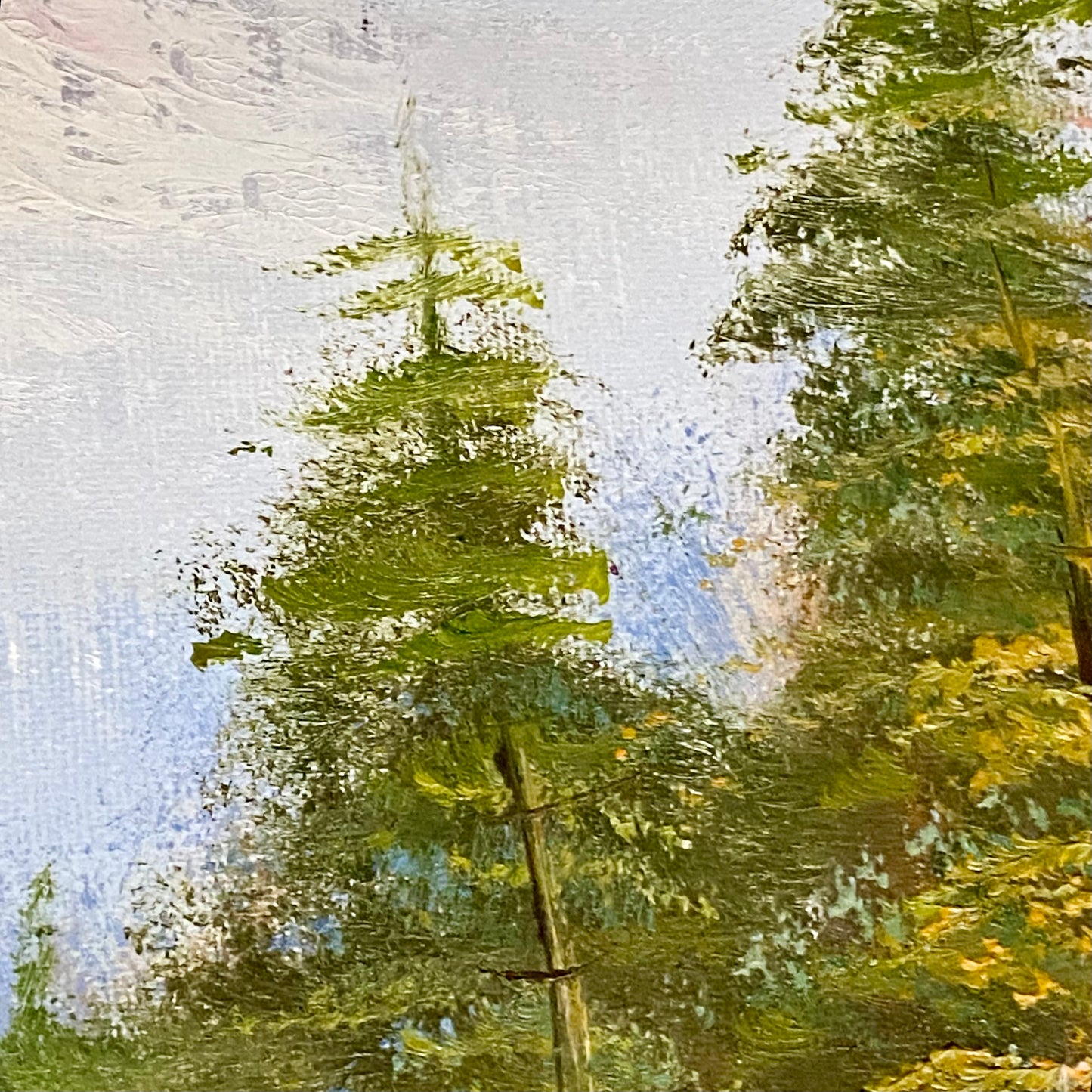 Vintage Scenic Mountain & Waterfall Scene Oil On Board Signed Hanson Gilt Framed