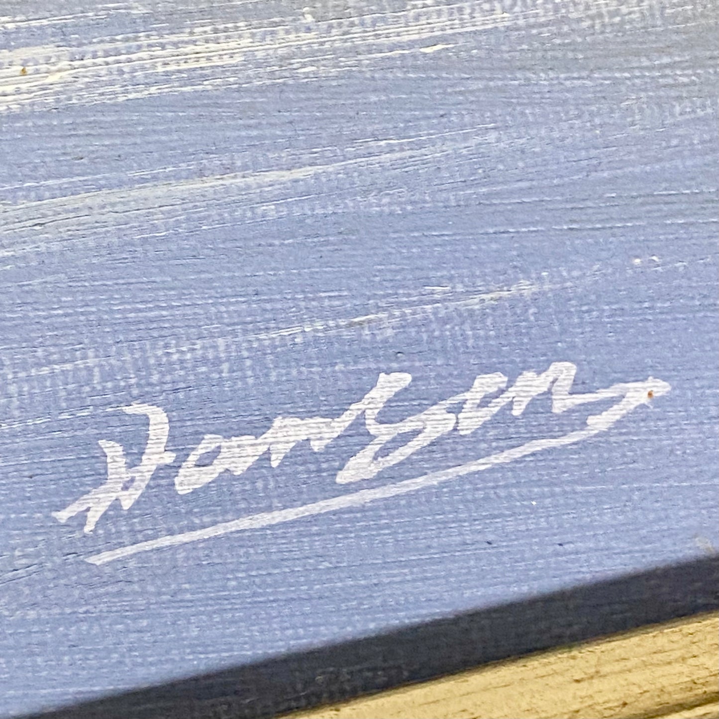 Vintage Scenic Mountain & Waterfall Scene Oil On Board Signed Hanson Gilt Framed