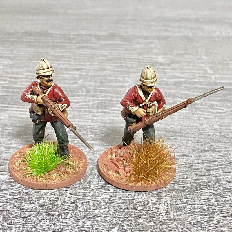 2x 28mm 24th Regt Of Foot Painted Plastic Miniatures Figs Zulu 1879 Wargames #31