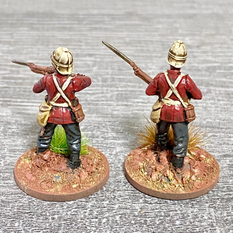 2x 28mm 24th Regt Of Foot Painted Plastic Miniatures Figs Zulu 1879 Wargames #31