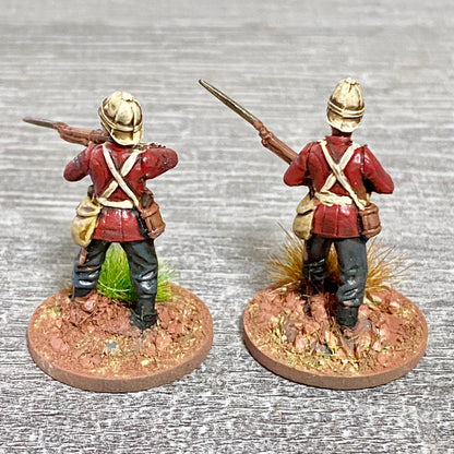2x 28mm 24th Regt Of Foot Painted Plastic Miniatures Figs Zulu 1879 Wargames #31