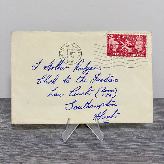 1951 GB King George VI 2 1/2D Stamped Envelope Cover North Kensington 8 May Rare