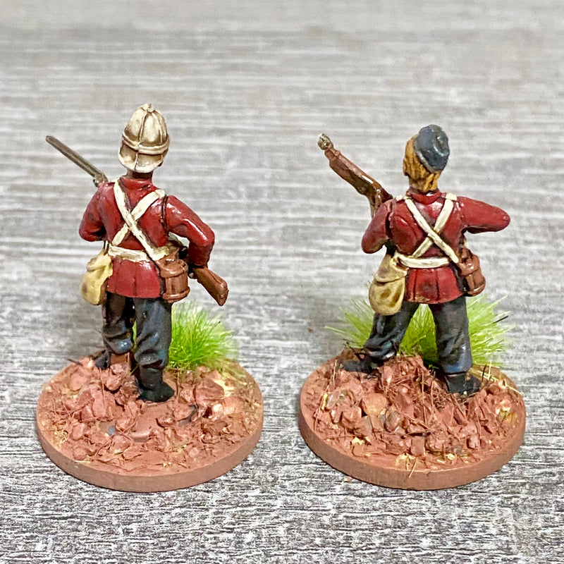 2x 28mm 24th Regt Of Foot Painted Plastic Miniatures Figs Zulu 1879 Wargames #32