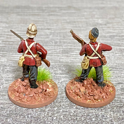 2x 28mm 24th Regt Of Foot Painted Plastic Miniatures Figs Zulu 1879 Wargames #32