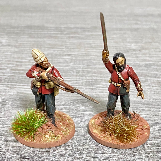 2x 28mm 24th Regt Of Foot Painted Plastic Miniatures Figs Zulu 1879 Wargames #33