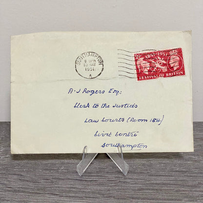 1951 GB King George VI 2 1/2D Stamped Envelope Cover Southampton 10 May Rare