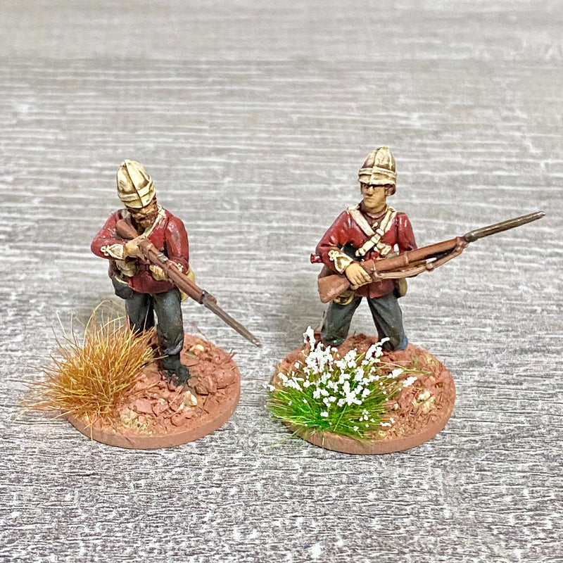 2x 28mm 24th Regt Of Foot Painted Plastic Miniatures Figs Zulu 1879 Wargames #34