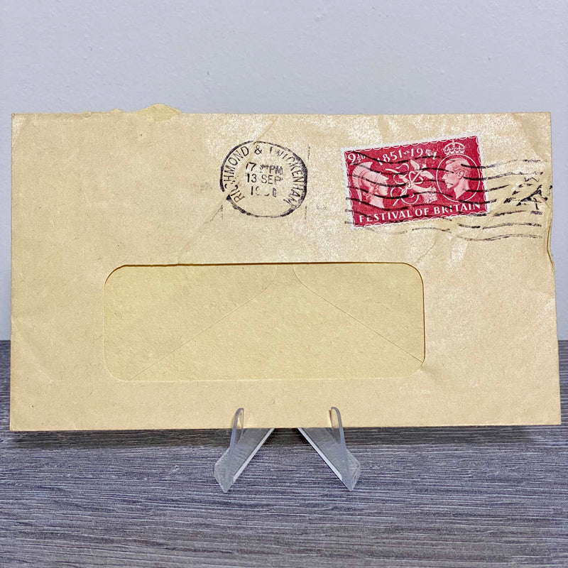 1951 GB King George VI 2 1/2D Stamped Cover Richmond & Twickenham 13 Sep Rare