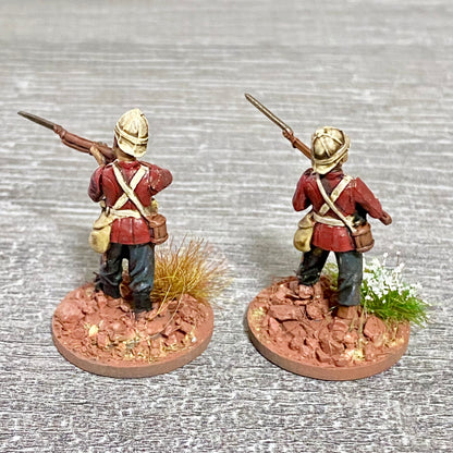 2x 28mm 24th Regt Of Foot Painted Plastic Miniatures Figs Zulu 1879 Wargames #34