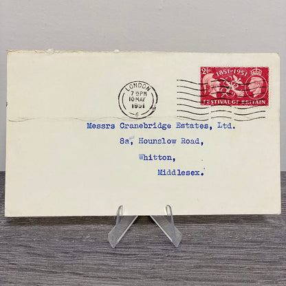 1951 GB King George VI 2 1/2D Stamped Envelope Cover London Estates 10 May Rare