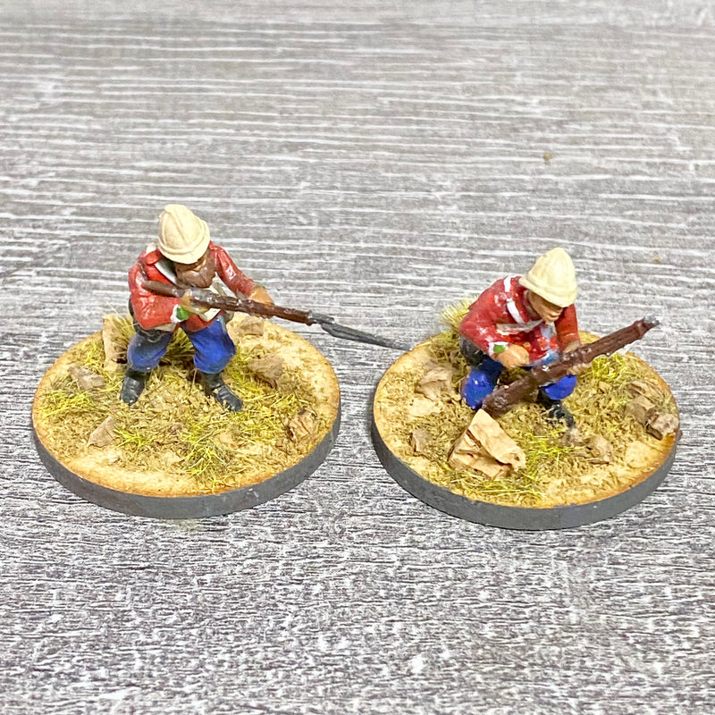 2x 28mm 24th Regt Of Foot Painted Plastic Miniatures Figs Zulu 1879 Wargames #36