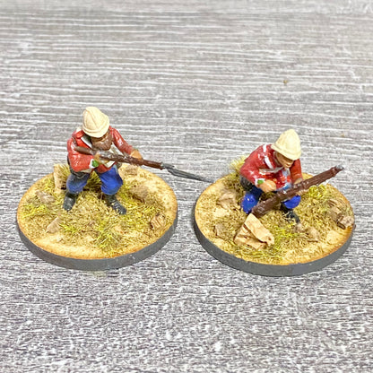 2x 28mm 24th Regt Of Foot Painted Plastic Miniatures Figs Zulu 1879 Wargames #36