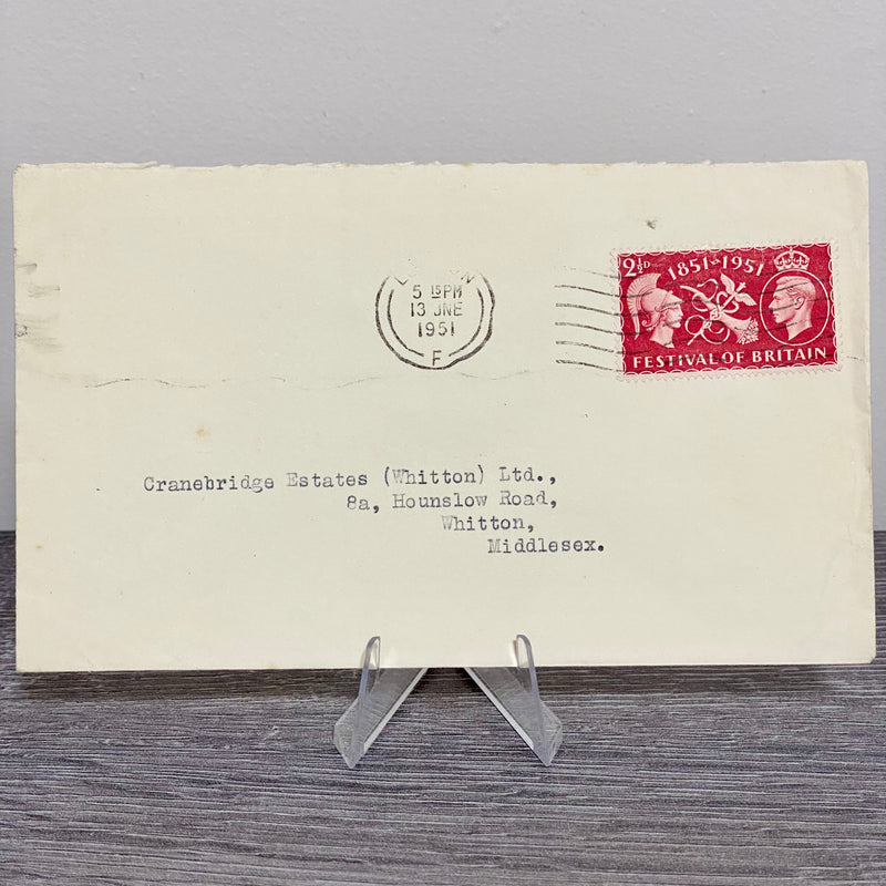 1951 GB King George VI 2 1/2D Stamped Envelope Cover London Estates 13 June Rare