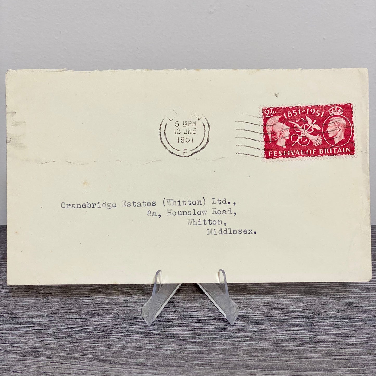 1951 GB King George VI 2 1/2D Stamped Envelope Cover London Estates 13 June Rare