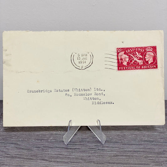 1951 GB King George VI 2 1/2D Stamped Envelope Cover London Estates 13 June Rare