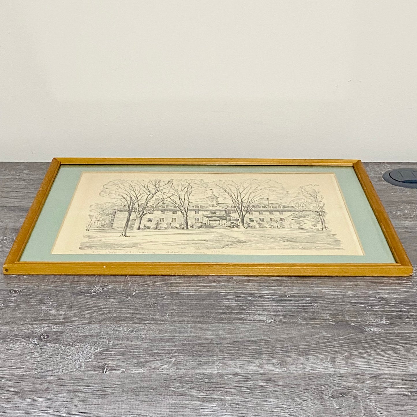 Vintage Wren Building Williamsburg Virginia Pencil Sketch Print Charles H Overly