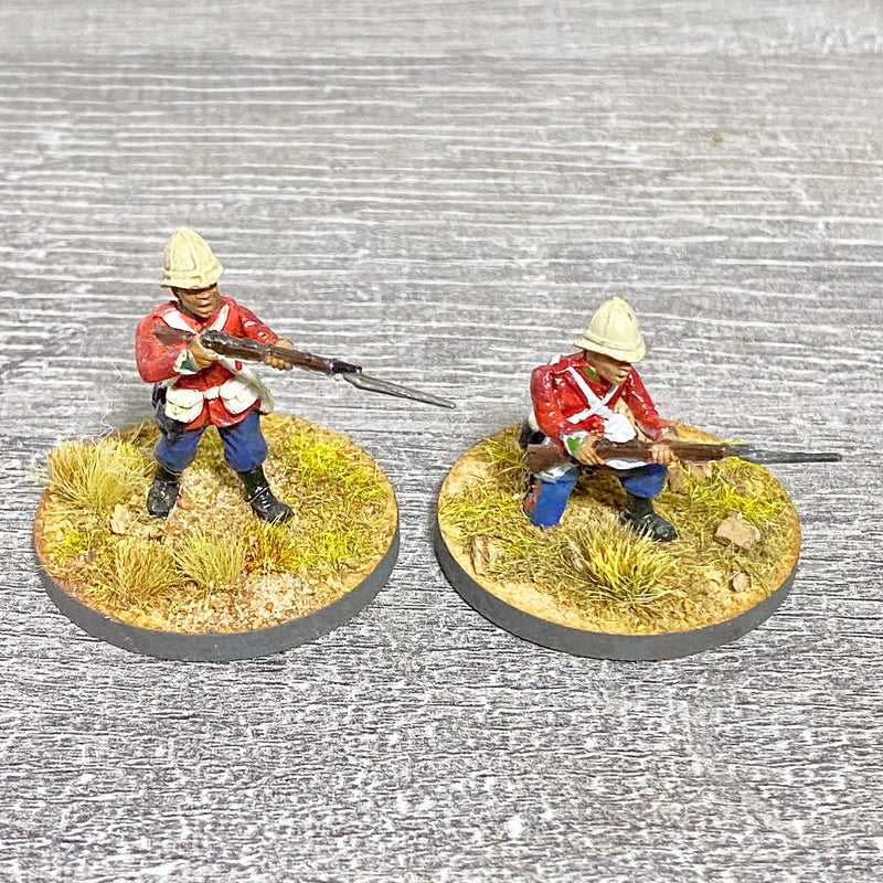2x 28mm 24th Regt Of Foot Painted Plastic Miniatures Figs Zulu 1879 Wargames #37