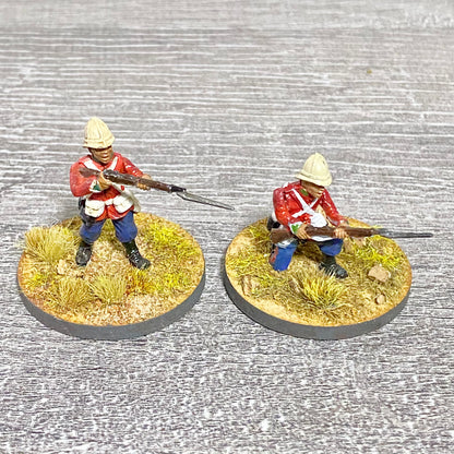 2x 28mm 24th Regt Of Foot Painted Plastic Miniatures Figs Zulu 1879 Wargames #37