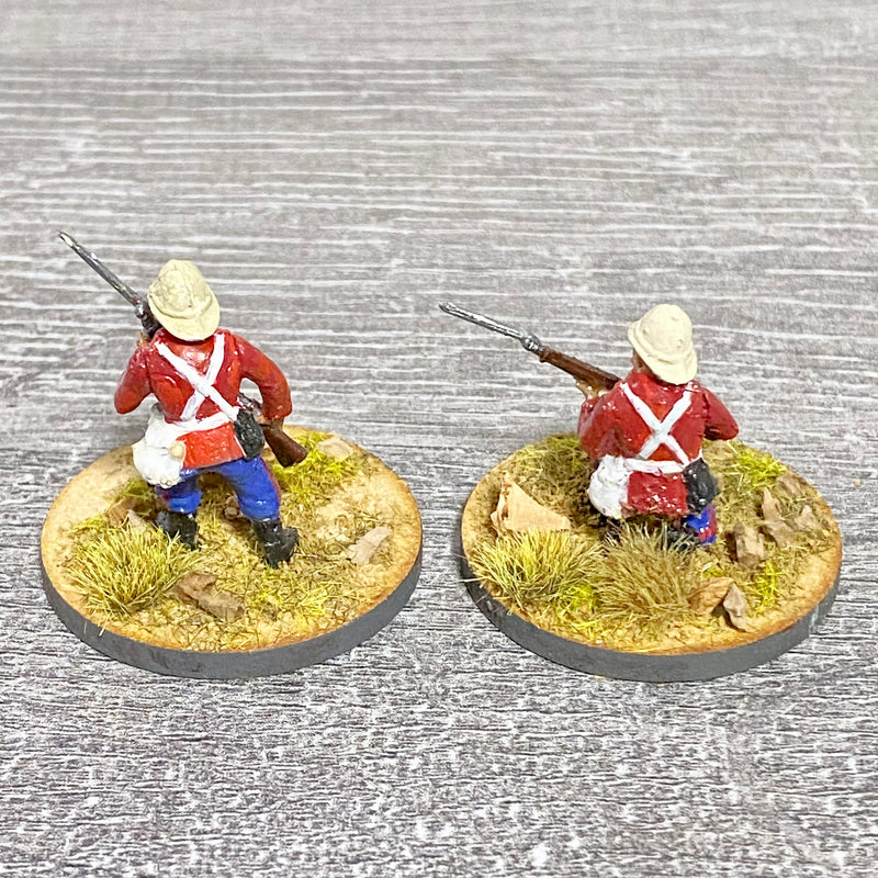 2x 28mm 24th Regt Of Foot Painted Plastic Miniatures Figs Zulu 1879 Wargames #38