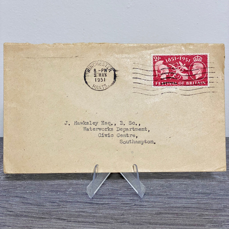 1951 GB King George VI 2 1/2D Stamped Envelope Cover Winchester Civic 9 May Rare