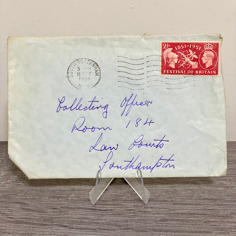 1951 GB King George VI 2 1/2D Stamped Envelope Cover South Tottenham Law 13 May