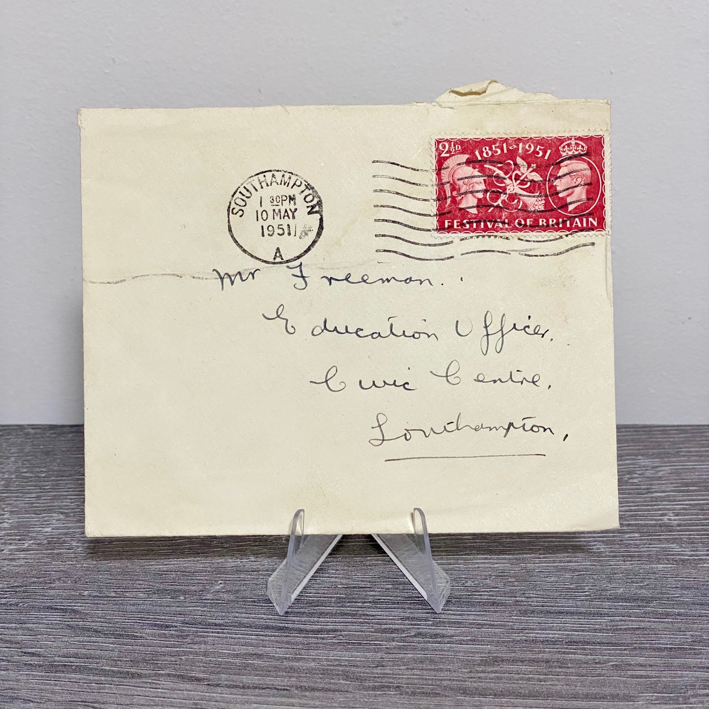 1951 GB King George VI 2 1/2D Stamped Envelope Cover Southampton Civic 10 May