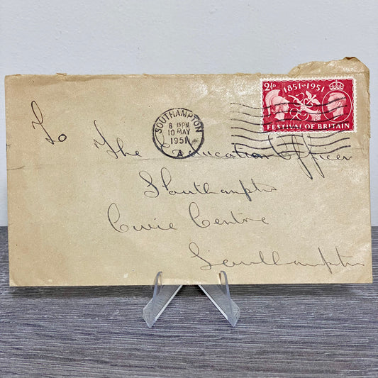 1951 GB King George VI 2 1/2D Stamped Cover Southampton Education Centre 10 May