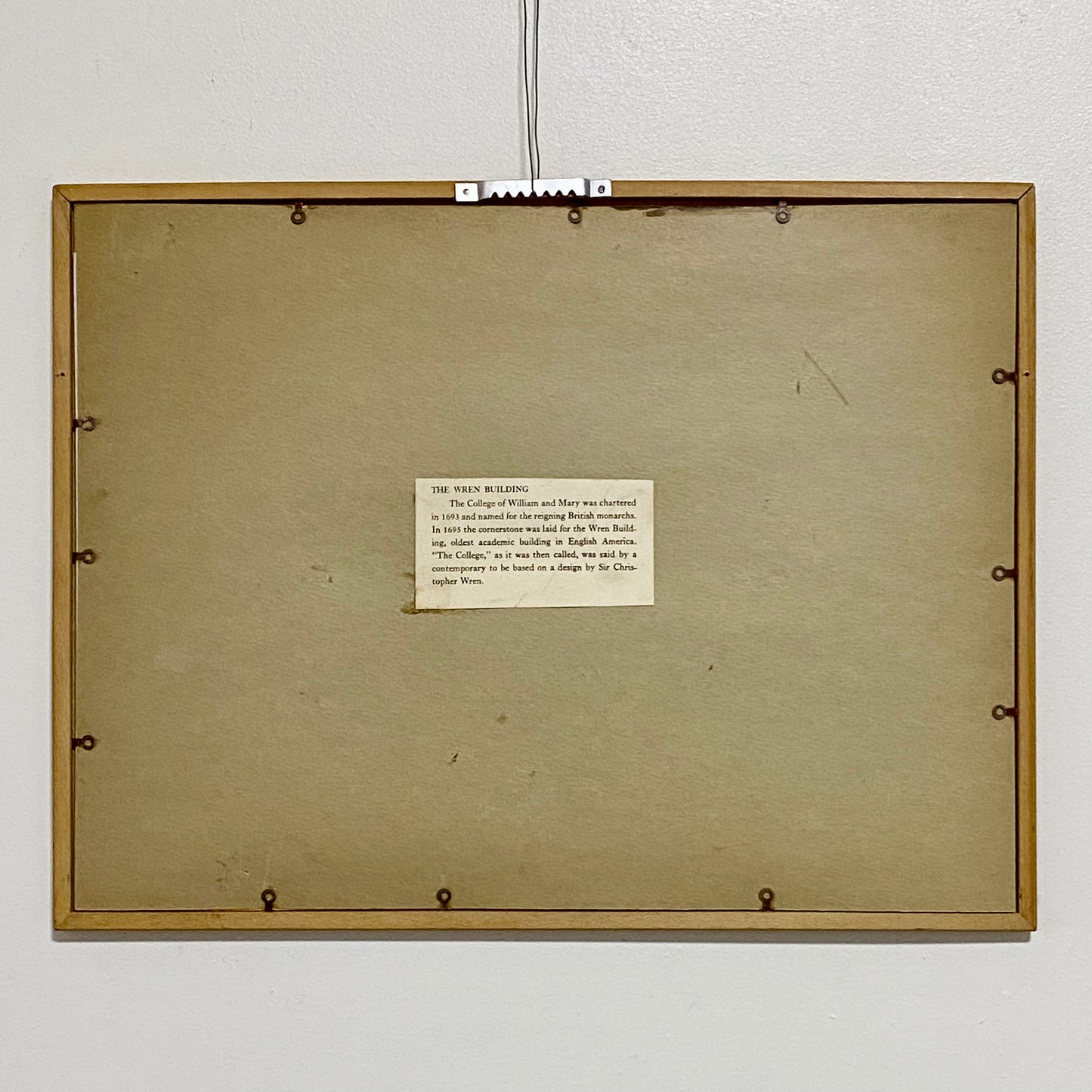 Vintage Wren Building Williamsburg Virginia Pencil Sketch Print Charles H Overly