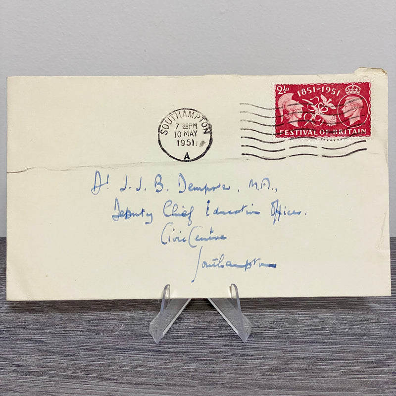 1951 GB King George VI 2 1/2D Stamped Cover Southampton Civic Centre 10 May Rare