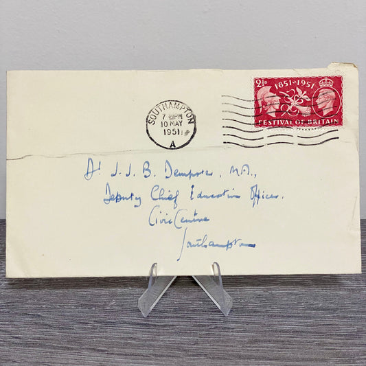 1951 GB King George VI 2 1/2D Stamped Cover Southampton Civic Centre 10 May Rare