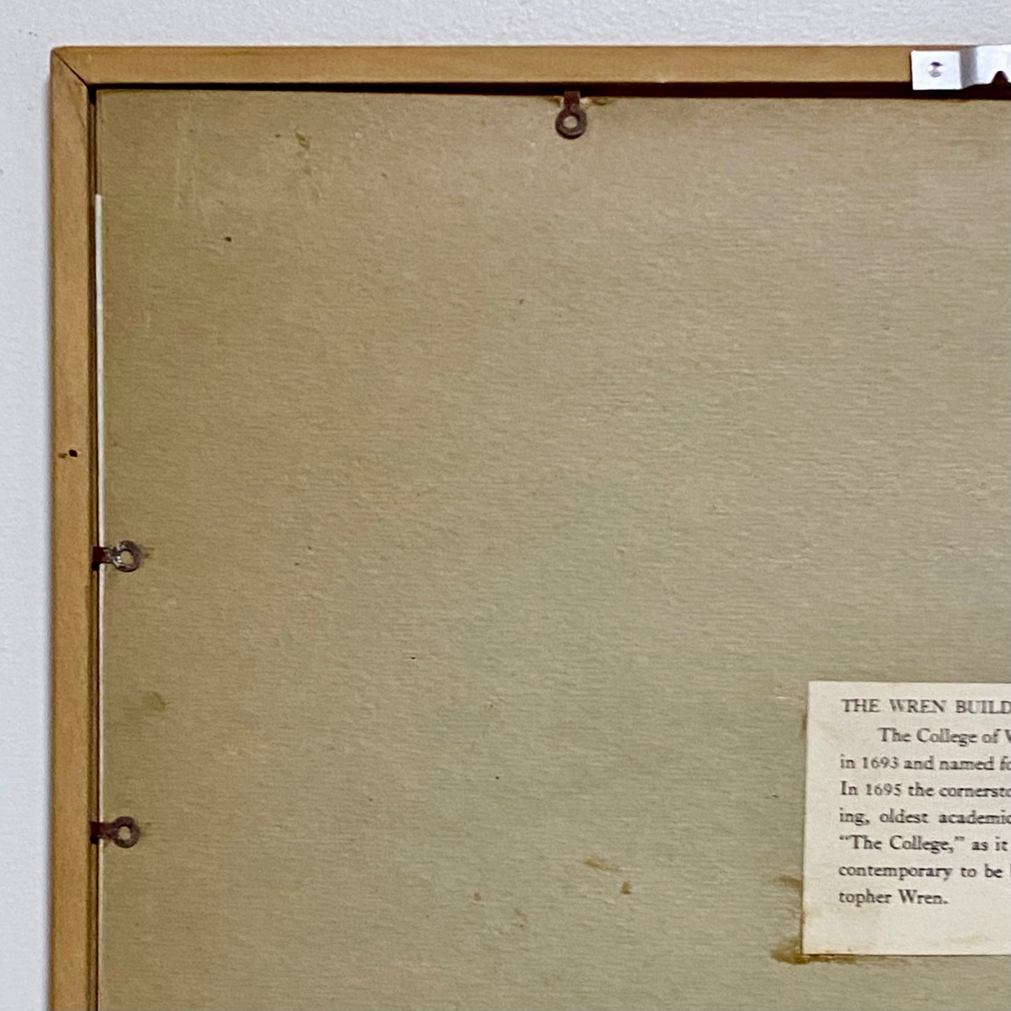 Vintage Wren Building Williamsburg Virginia Pencil Sketch Print Charles H Overly