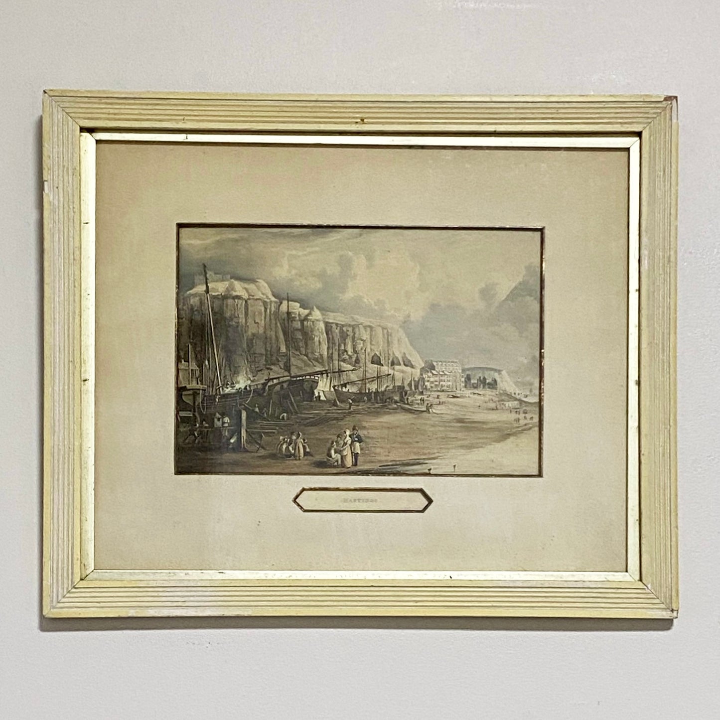 Antique Hastings Original Hand Coloured Aquatint From Six Views Of Hastings 1822