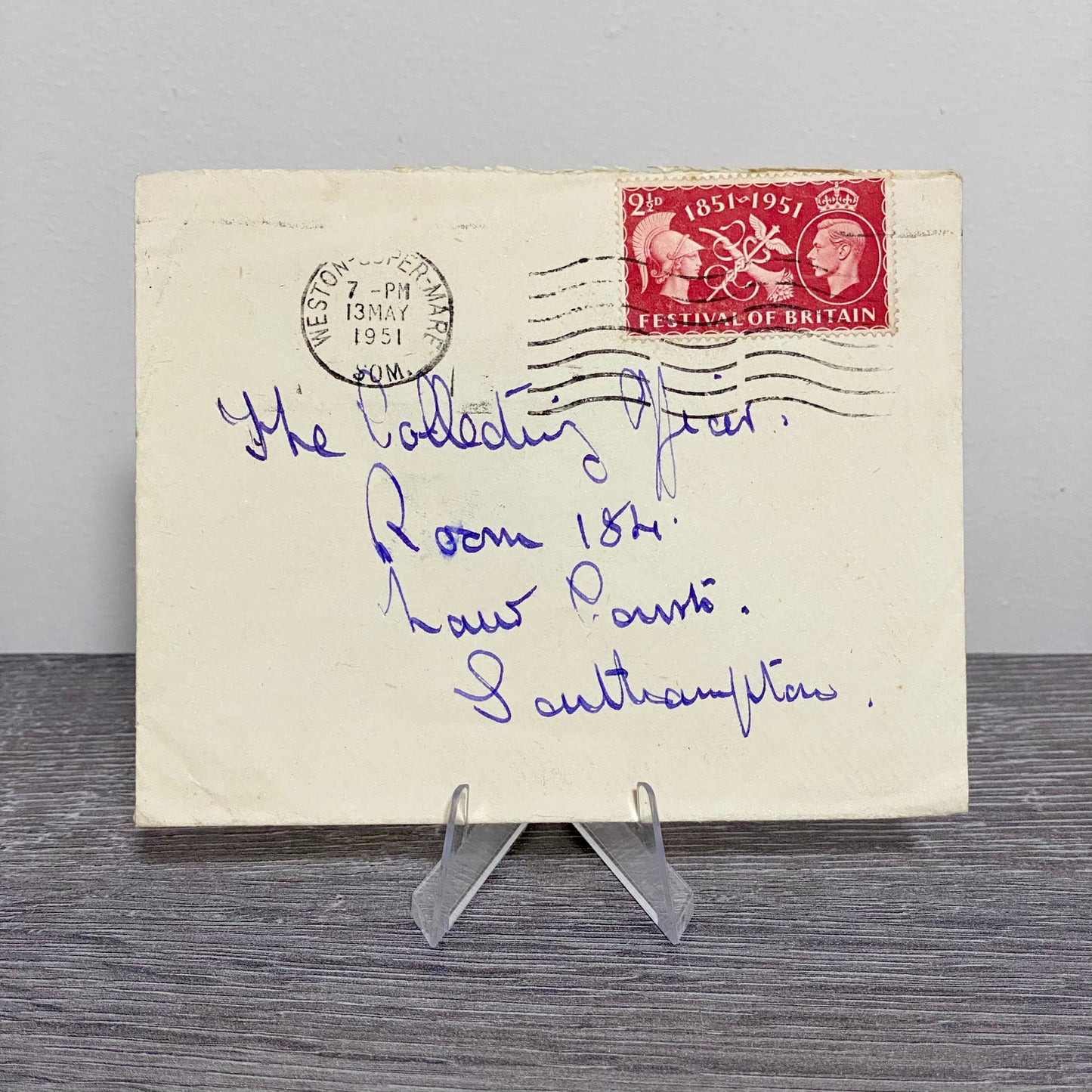 1951 GB King George VI 2 1/2D Stamped Cover Weston Super Mare Cancel 13 May Rare